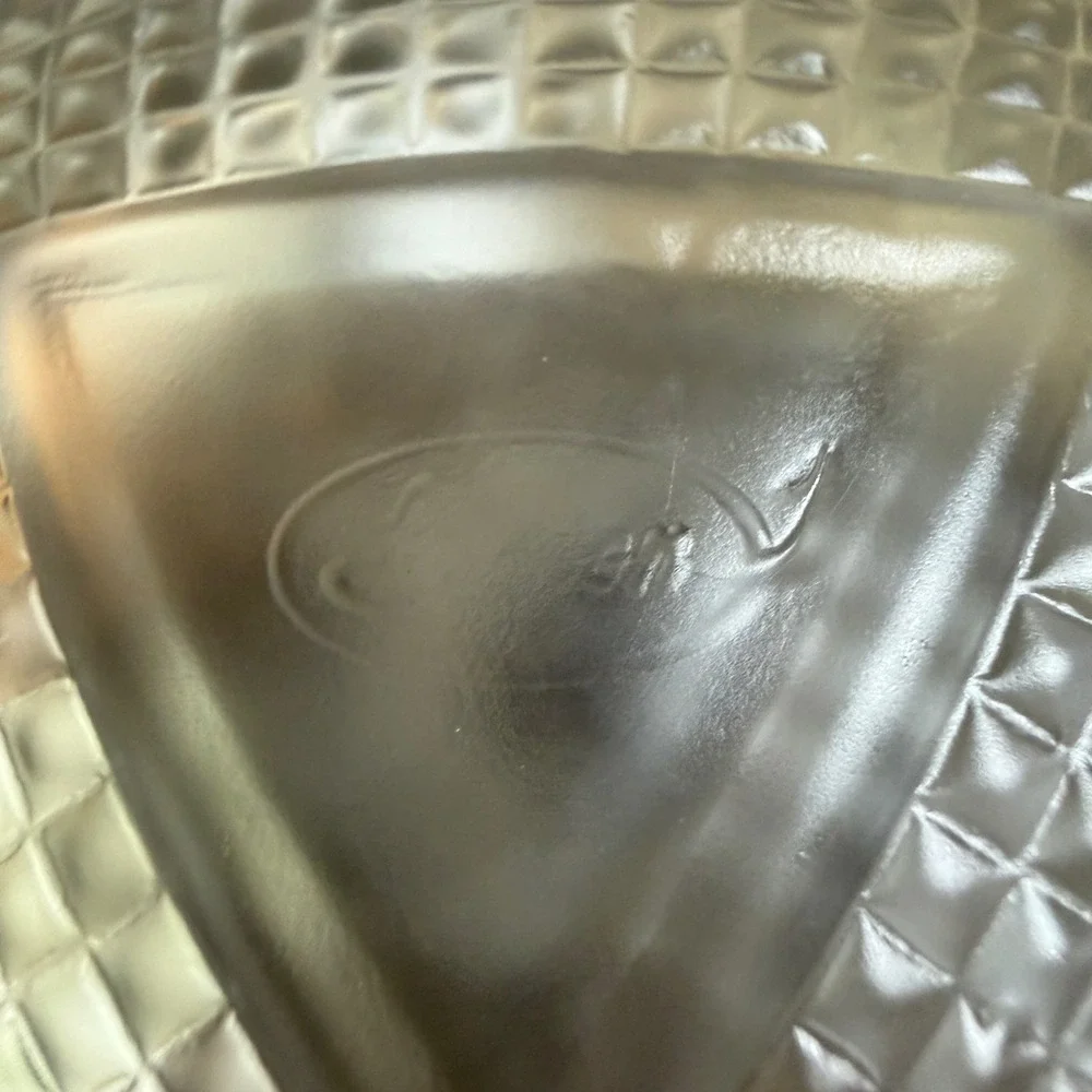 Fenton Glass Rose Bowl Vase Satin Clear Frosted Grape Pattern Footed Decor
